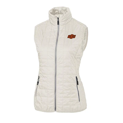 Women's Cutter & Buck White Oklahoma State Cowboys Rainier PrimaLoft Eco Full-Zip Vest