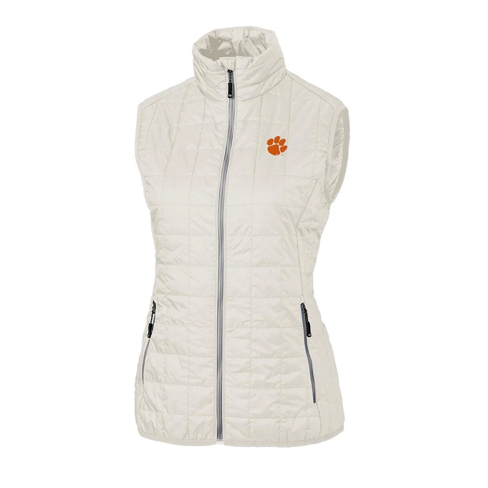 Women's Cutter & Buck Clemson Tigers Rainier PrimaLoft Eco Full-Zip Vest