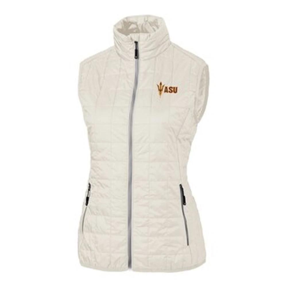 Women's Cutter & Buck White Arizona State Sun Devils Rainier PrimaLoft Eco Full-Zip Vest