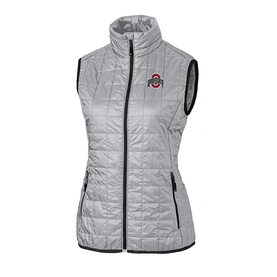 Women's Cutter & Buck Gray Ohio State Buckeyes Rainier PrimaLoft Eco Full-Zip Vest