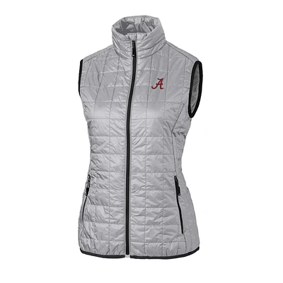 Women's Cutter & Buck Gray Alabama Crimson Tide Rainier PrimaLoft Eco Full-Zip Vest