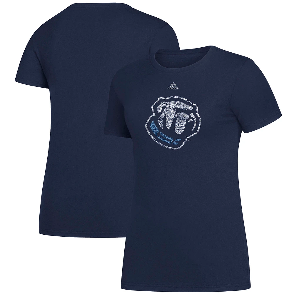 Women's adidas Navy Fresno State Bulldogs Amplifier Team Logo T-Shirt