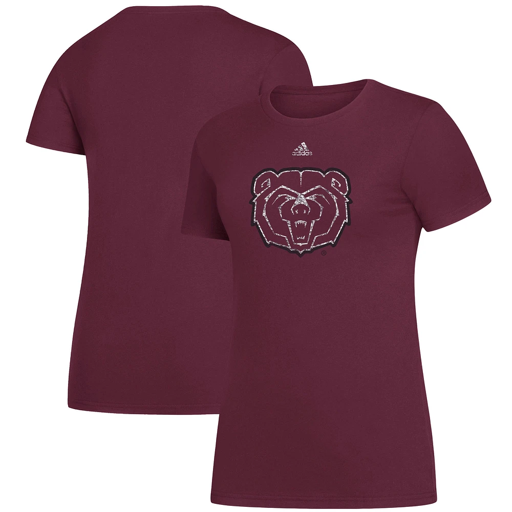 Women's adidas Maroon Missouri State University Bears Amplifier Team Logo T-Shirt