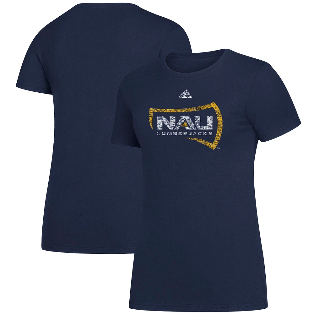 Women's adidas Navy Northern Arizona Lumberjacks Amplifier Team Logo T-Shirt