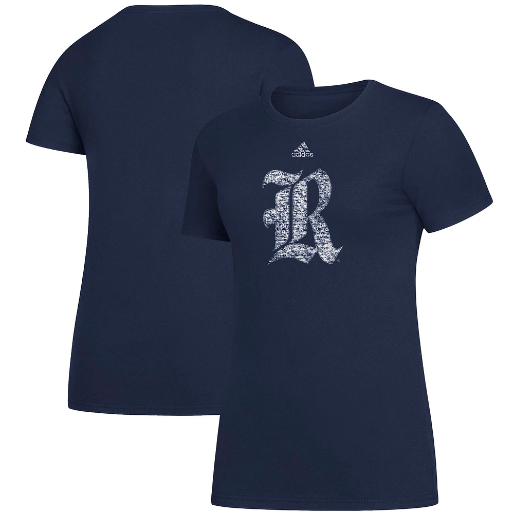 Women's adidas Navy Rice Owls Amplifier Team Logo T-Shirt