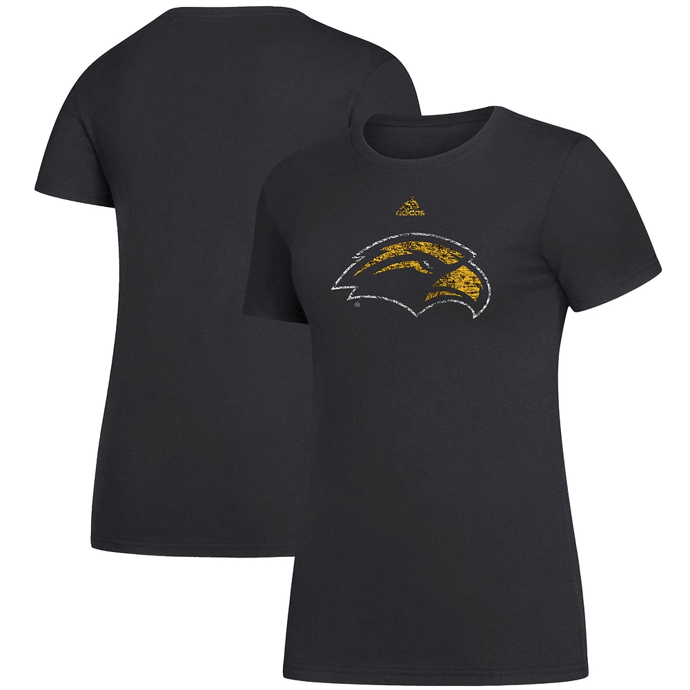 Women's adidas Black Southern Miss Golden Eagles Amplifier Team Logo T-Shirt