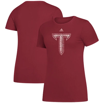 Women's adidas Cardinal Troy University Trojans Amplifier Team Logo T-Shirt