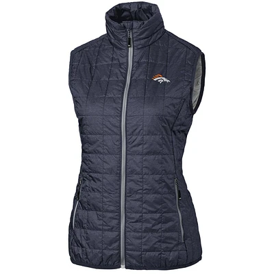 Women's Cutter & Buck Navy Denver Broncos Rainier PrimaLoft Eco Full-Zip Vest