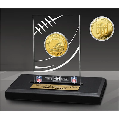 Highland Mint Cleveland Browns Acrylic Gold Coin Desk Top Display