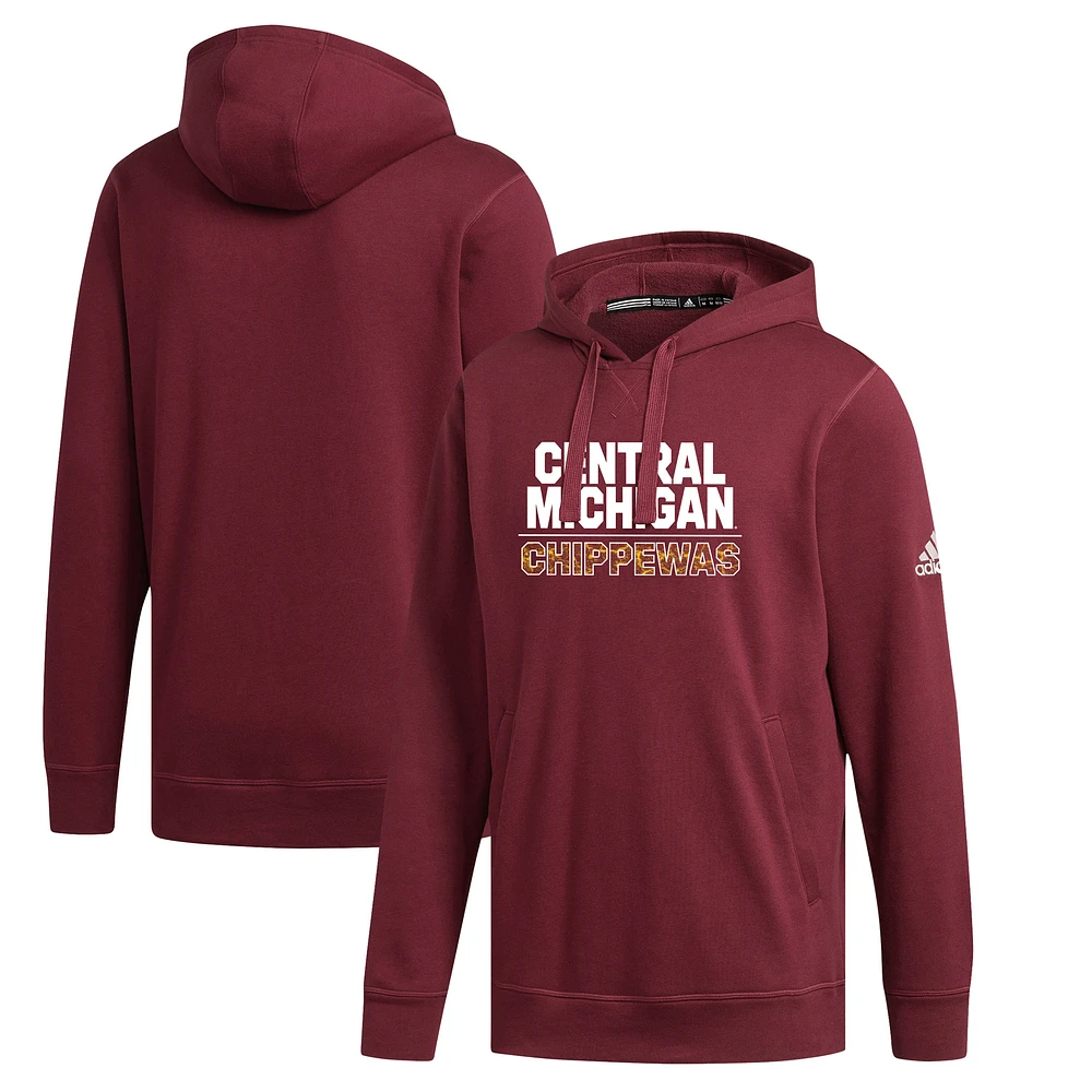 Men's adidas Maroon Central Michigan Chippewas Fleece Pullover Hoodie