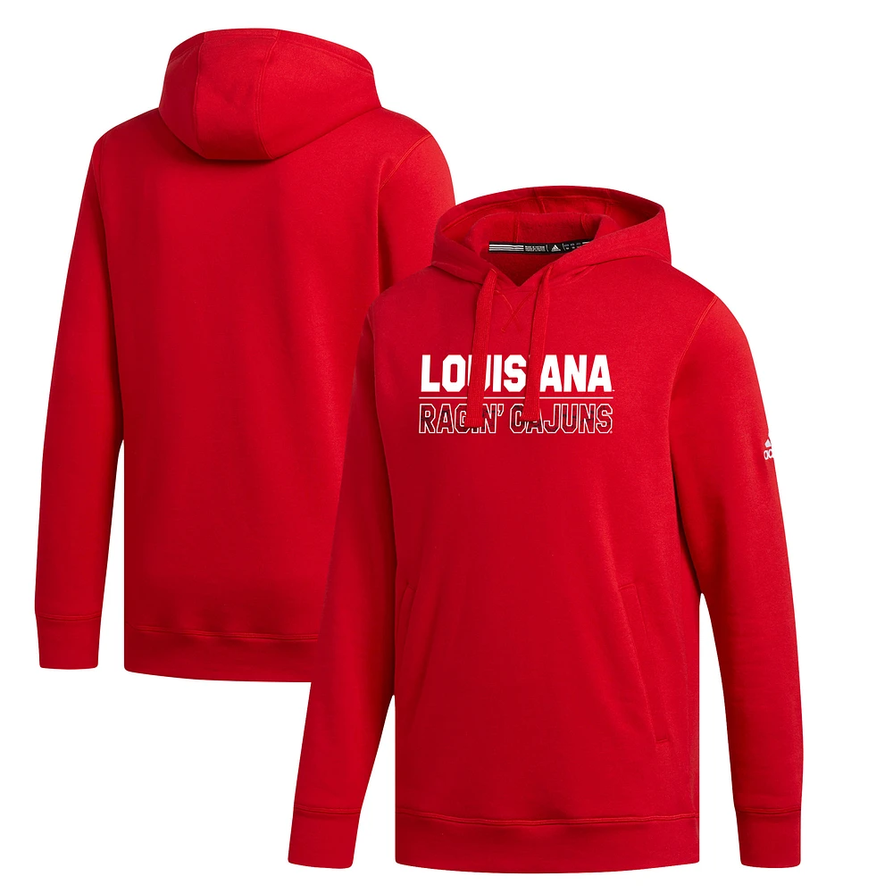 Men's adidas Cardinal Louisiana Ragin' Cajuns Fleece Pullover Hoodie