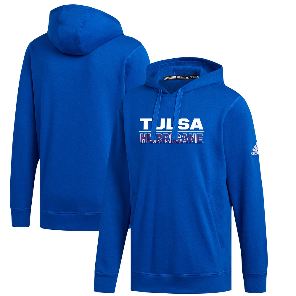 Men's adidas Royal Tulsa Golden Hurricane Fleece Pullover Hoodie