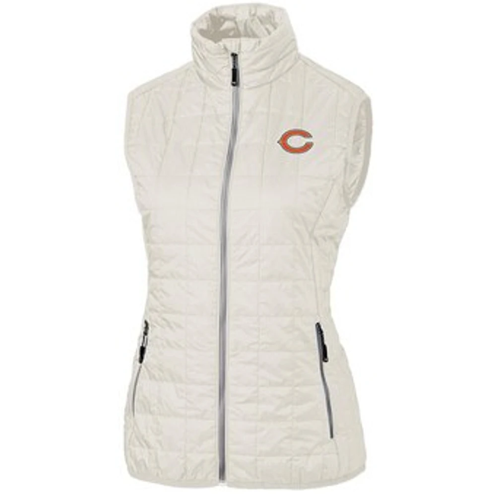 Women's Cutter & Buck Cream Chicago Bears Rainier PrimaLoft Eco Full-Zip Vest