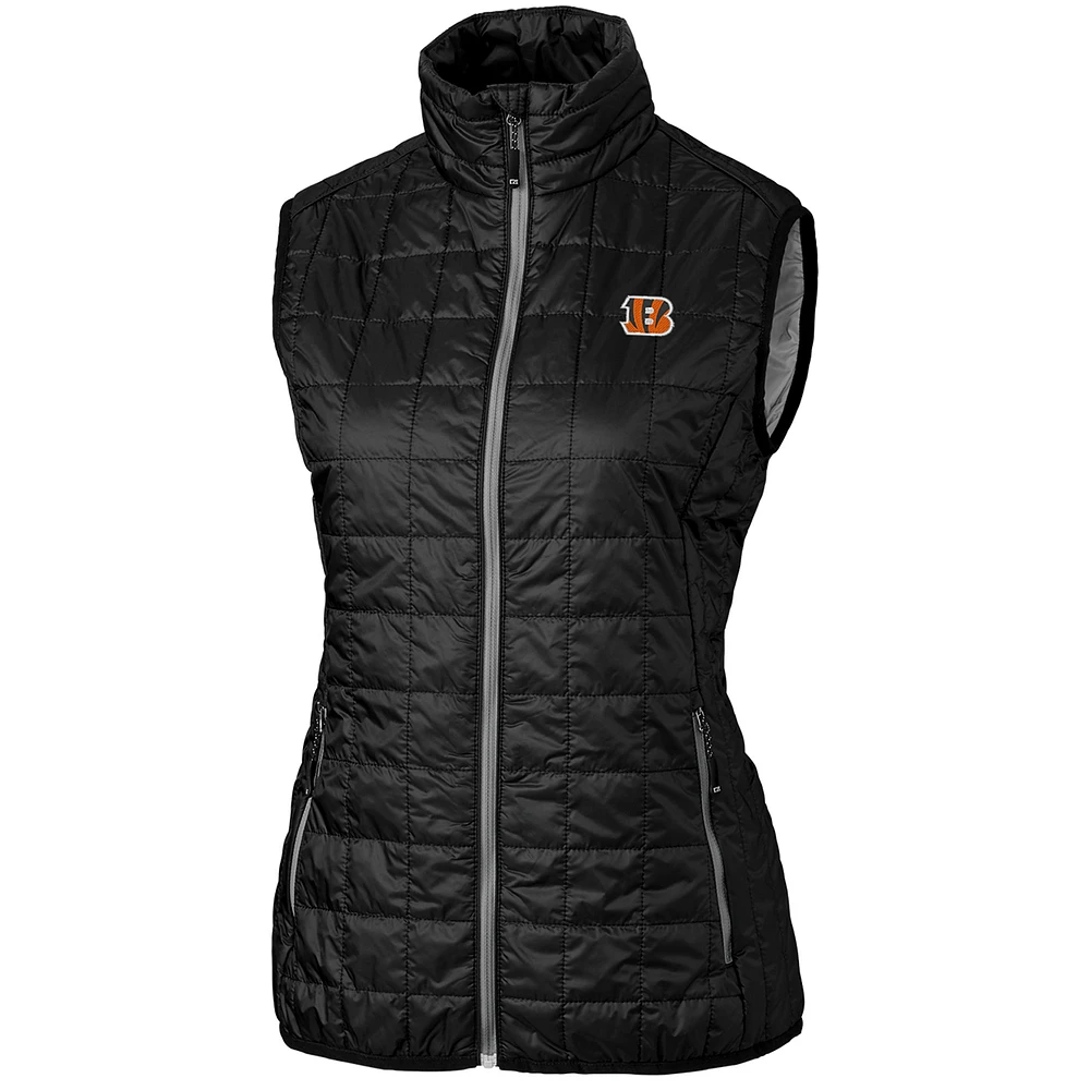 Women's Cutter & Buck Black Cincinnati Bengals Rainier PrimaLoft Eco Full-Zip Vest