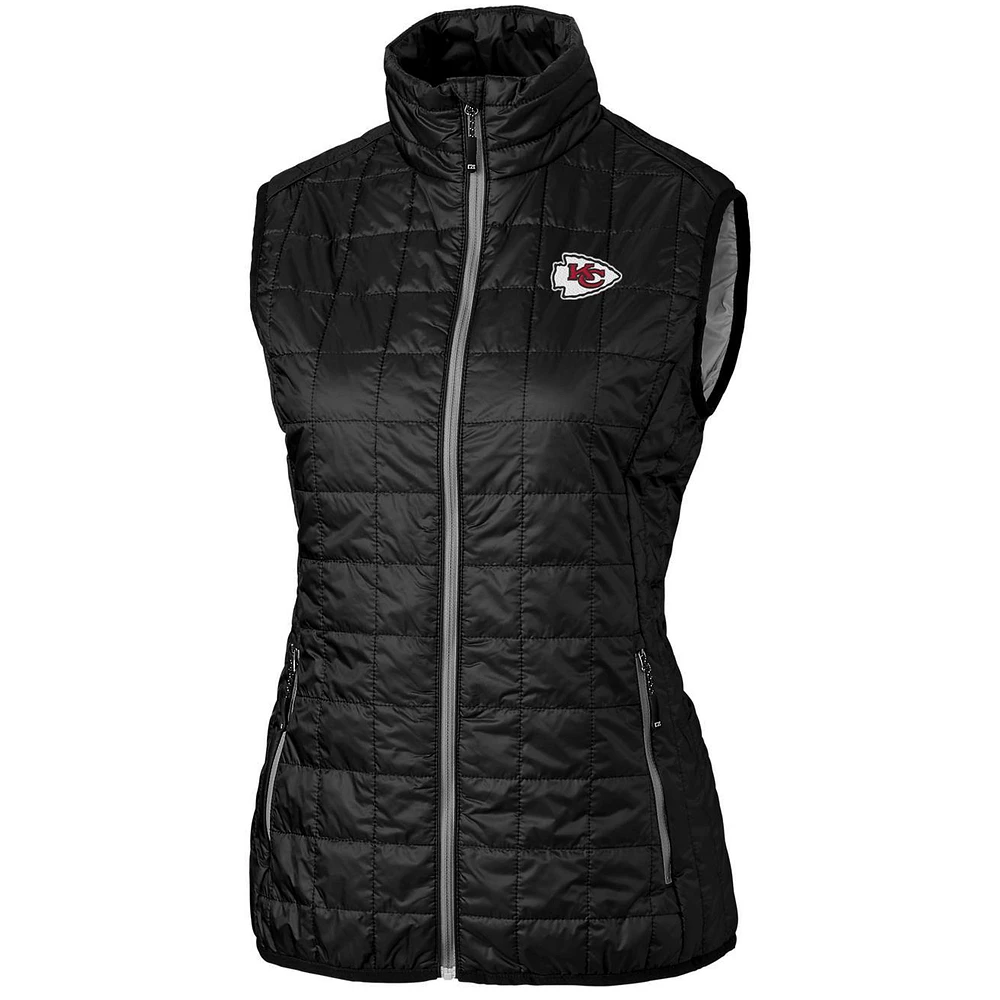 Women's Cutter & Buck Black Kansas City Chiefs Rainier PrimaLoft Eco Full-Zip Vest