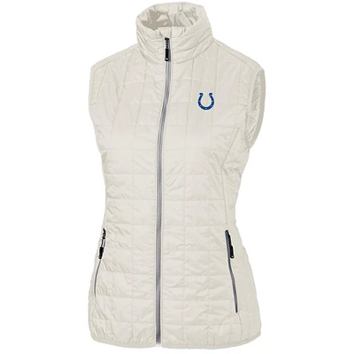 Women's Cutter & Buck Cream Indianapolis Colts Rainier PrimaLoft Eco Full-Zip Vest