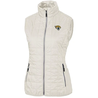 Women's Cutter & Buck Cream Jacksonville Jaguars Rainier PrimaLoft Eco Full-Zip Vest