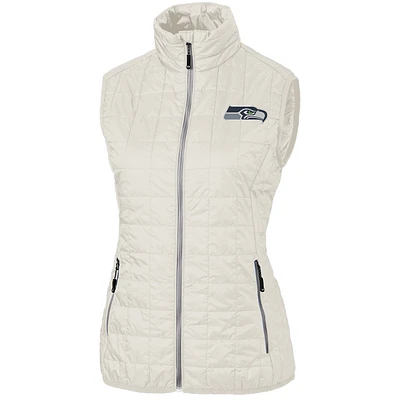 Women's Cutter & Buck Cream Seattle Seahawks Rainier PrimaLoft Eco Full-Zip Vest