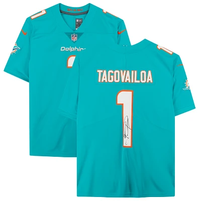 Tua Tagovailoa Miami Dolphins Autographed Aqua Nike Limited Jersey