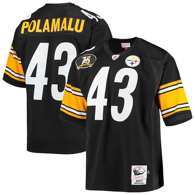 Men's Mitchell & Ness Troy Polamalu Black Pittsburgh Steelers Authentic Throwback Retired Player Jersey