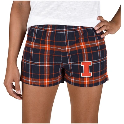Women's Concepts Sport Navy/Orange Illinois Fighting Illini Ultimate Flannel Sleep Shorts