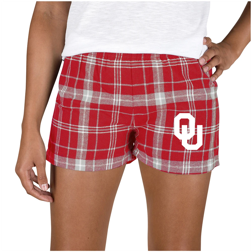 Women's Concepts Sport Crimson/Gray Oklahoma Sooners Ultimate Flannel Sleep Shorts