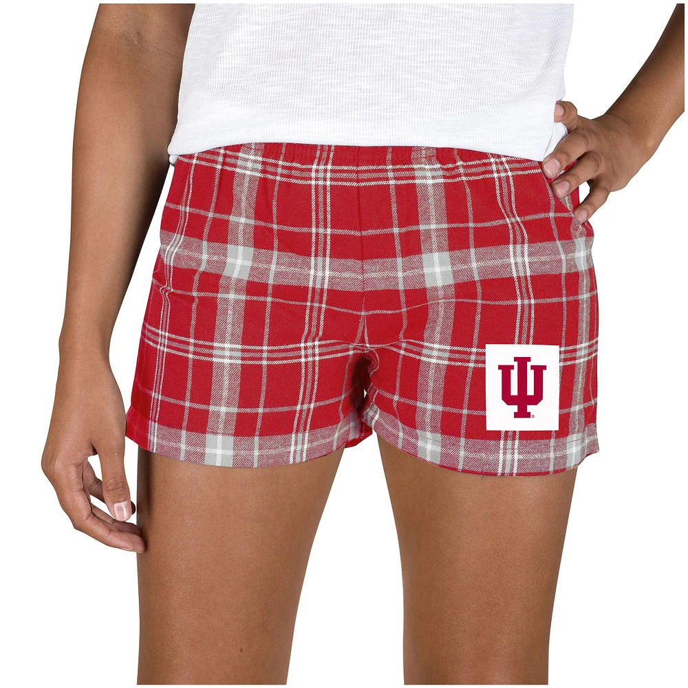 Women's Concepts Sport Crimson/Gray Indiana Hoosiers Ultimate Flannel Sleep Shorts