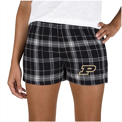 Women's Concepts Sport Black/Gray Purdue Boilermakers Ultimate Flannel Sleep Shorts