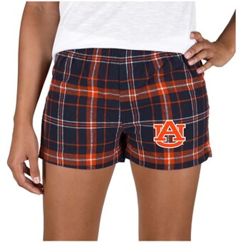 Women's Concepts Sport Navy/Orange Auburn Tigers Ultimate Flannel Sleep Shorts