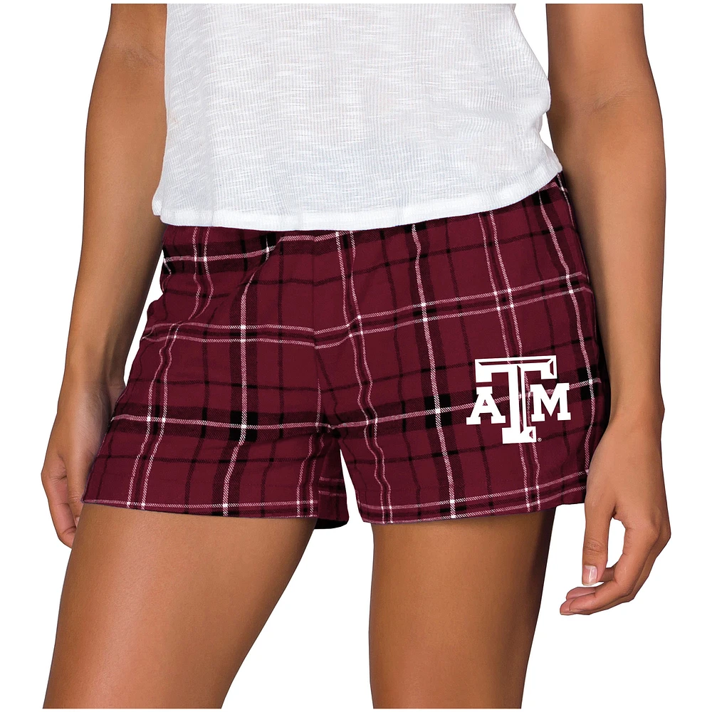 Women's Concepts Sport Maroon/Black Texas A&M Aggies Ultimate Flannel Sleep Shorts