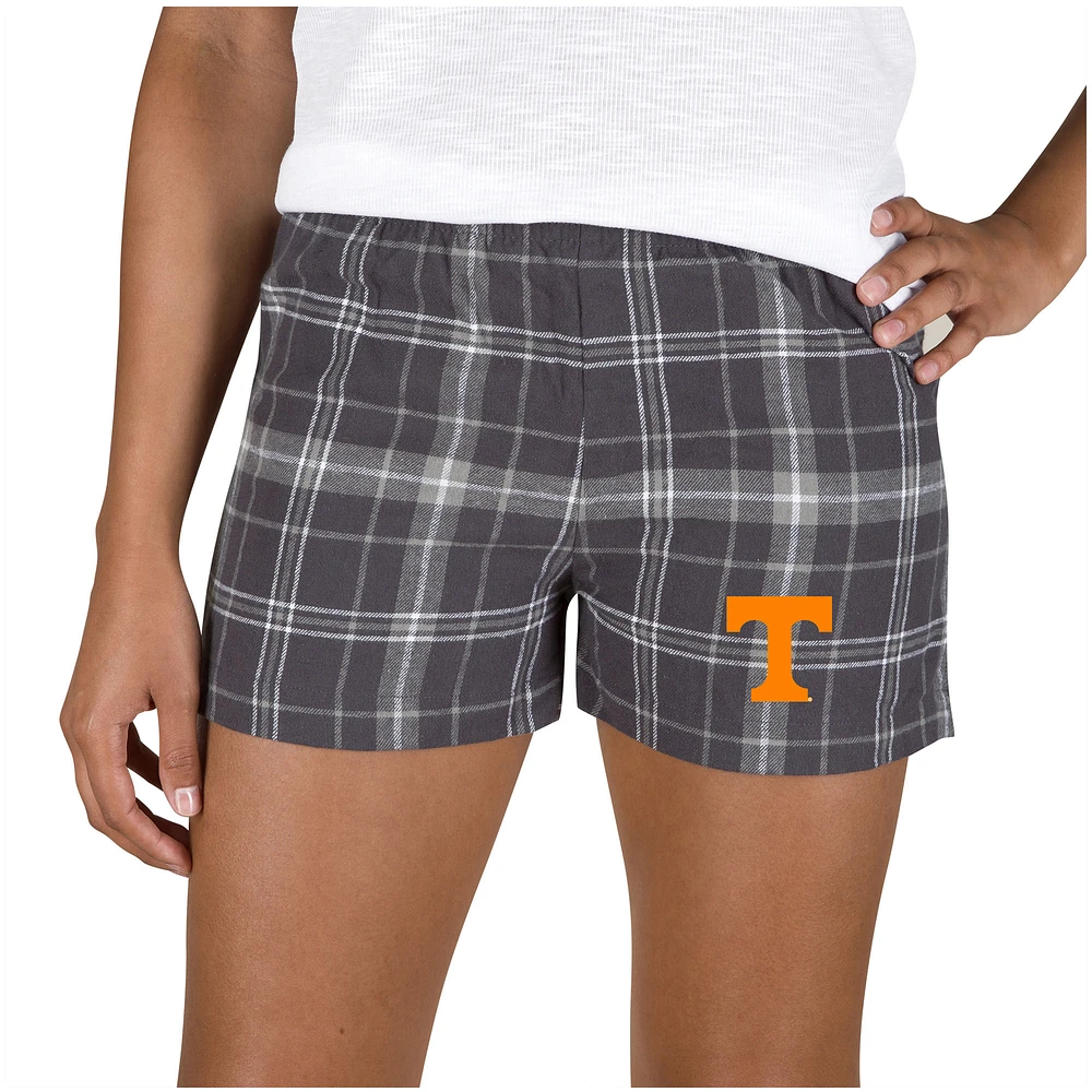 Women's Concepts Sport Charcoal/Gray Tennessee Volunteers Ultimate Flannel Sleep Shorts