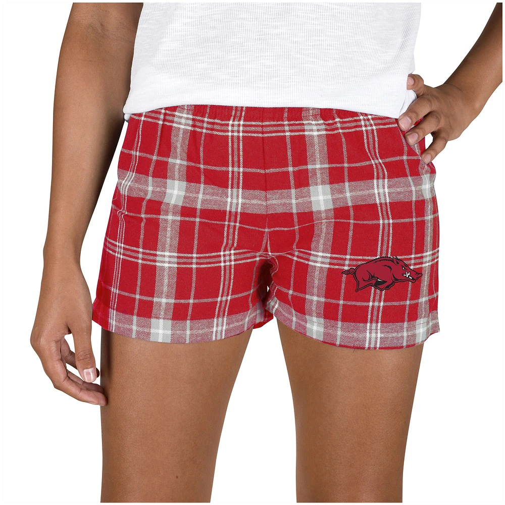 Women's Concepts Sport Cardinal/Gray Arkansas Razorbacks Ultimate Flannel Sleep Shorts