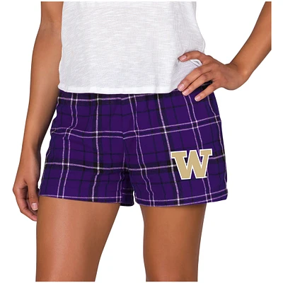 Women's Concepts Sport Purple/Black Washington Huskies Ultimate Flannel Sleep Shorts