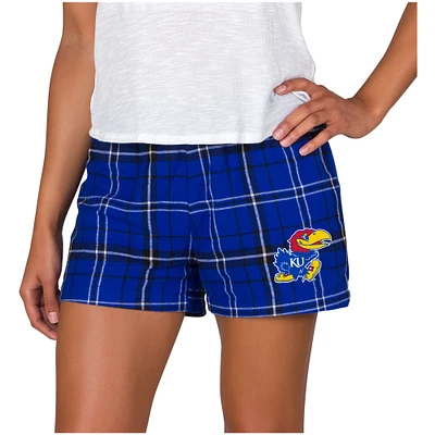 Women's Concepts Sport Royal/Black Kansas Jayhawks Ultimate Flannel Sleep Shorts