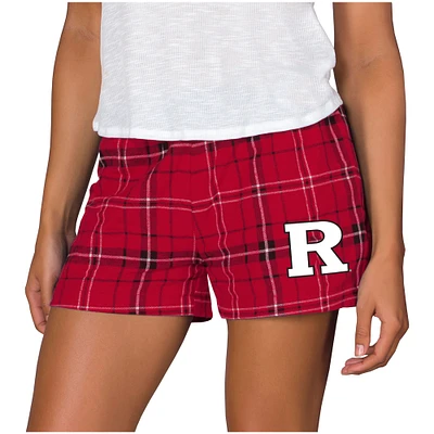 Women's Concepts Sport Scarlet/Black Rutgers Scarlet Knights Ultimate Flannel Sleep Shorts