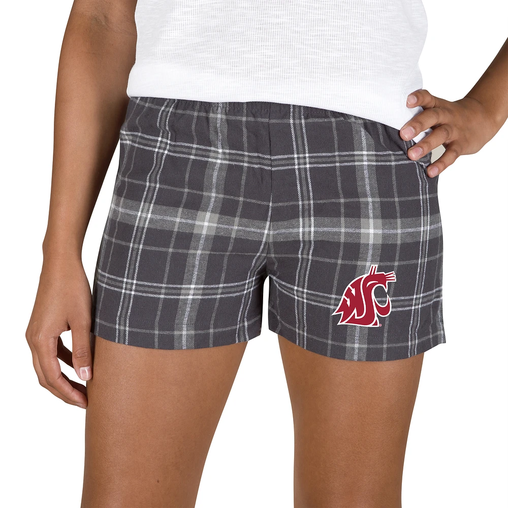 Women's Concepts Sport Charcoal/Gray Washington State Cougars Ultimate Flannel Sleep Shorts