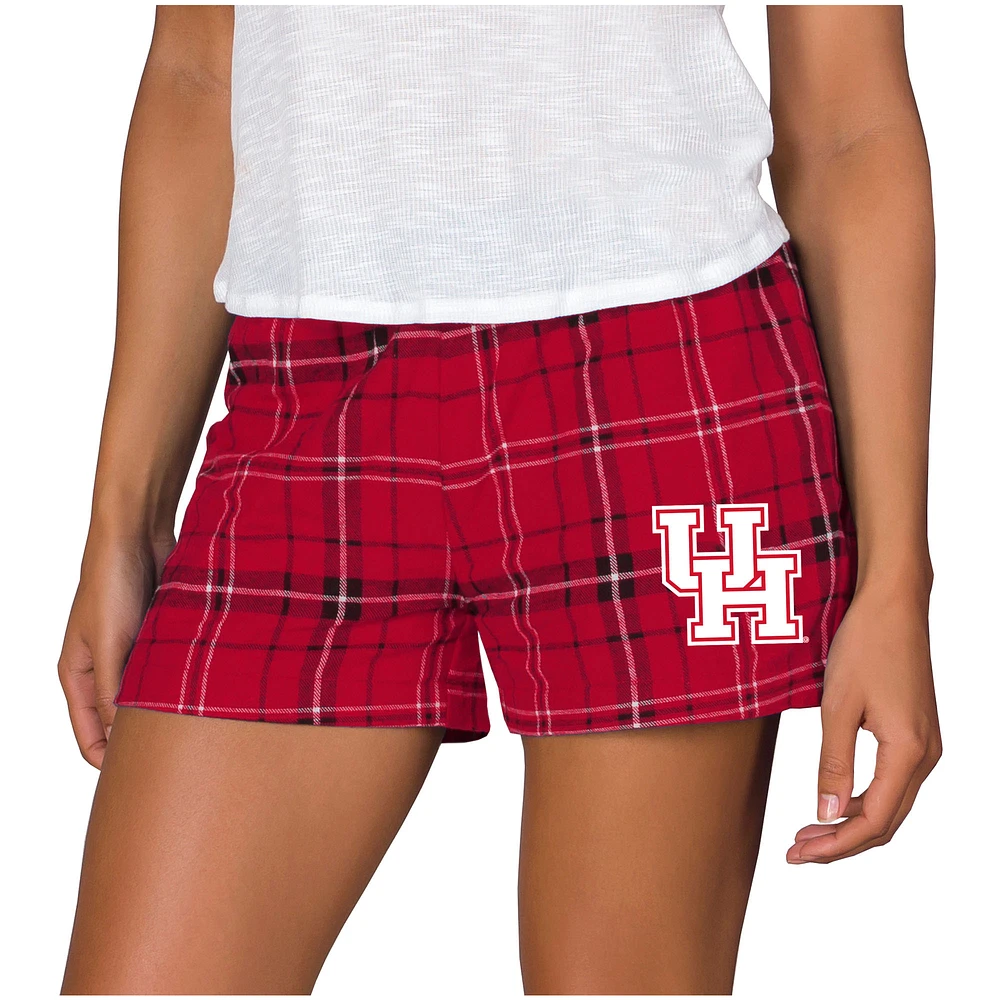 Women's Concepts Sport Red/Black Houston Cougars Ultimate Flannel Sleep Shorts