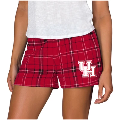 Women's Concepts Sport Red/Black Houston Cougars Ultimate Flannel Sleep Shorts