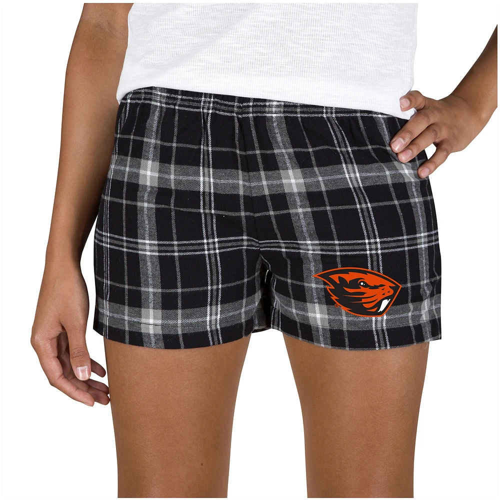 Women's Concepts Sport Black/Gray Oregon State Beavers Ultimate Flannel Sleep Shorts