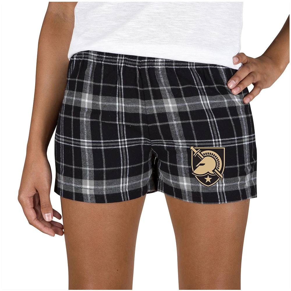 Women's Concepts Sport Black/Gray Army Black Knights Ultimate Flannel Sleep Shorts