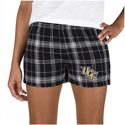 Women's Concepts Sport Black/Gray UCF Knights Ultimate Flannel Sleep Shorts