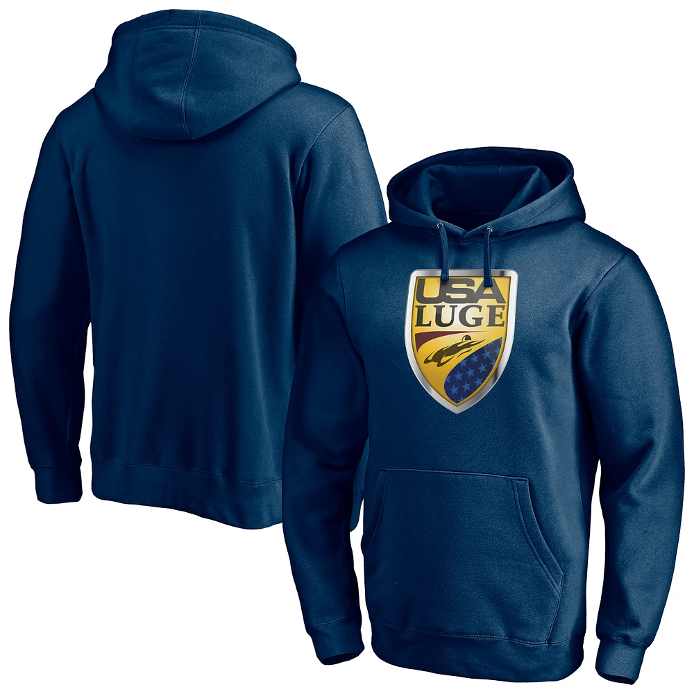 Men's Navy USA Luge Core Primary Logo Pullover Hoodie
