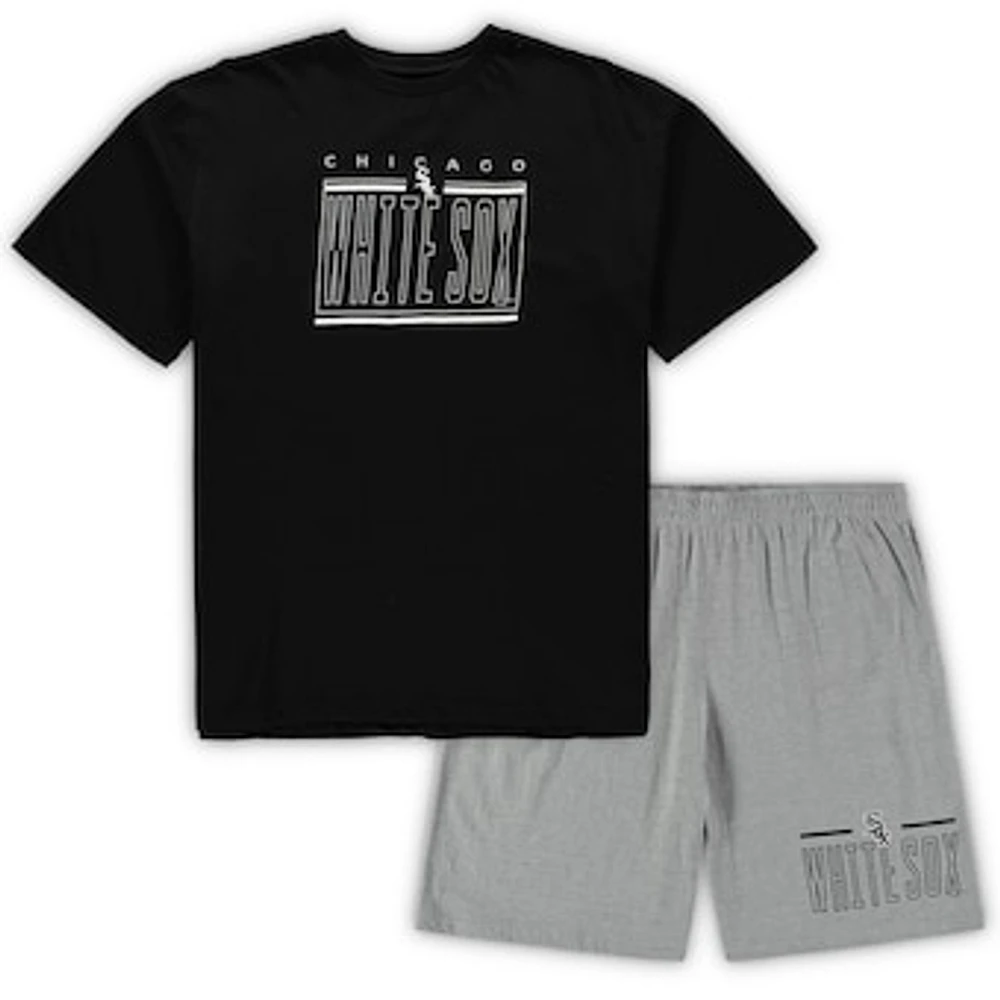 Men's Concepts Sport Black/Heathered Gray Chicago White Sox Big & Tall Top Shorts Sleep Set