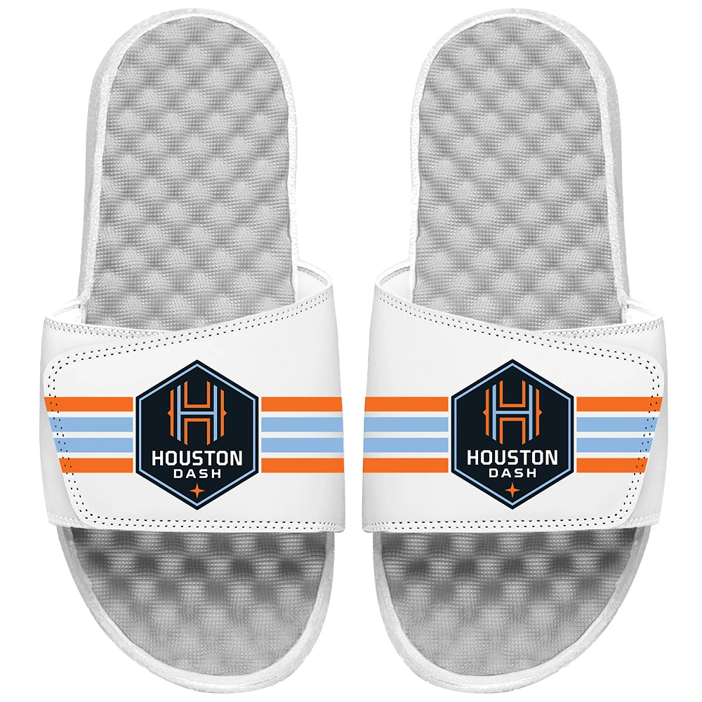 Men's ISlide White Houston Dash Stripes Slide Sandals