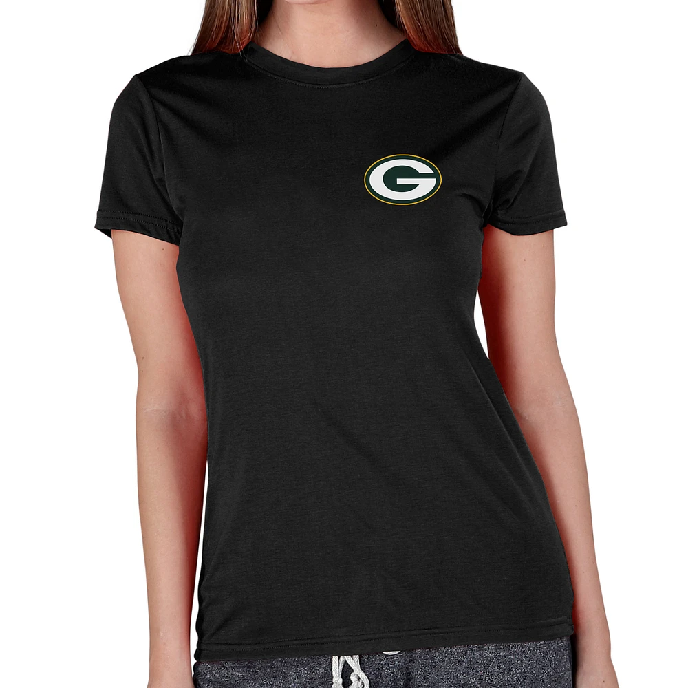 Women's Concepts Sport Black Green Bay Packers Marathon Knit Lounge Top