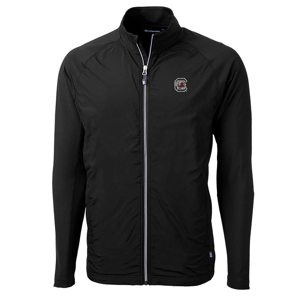 Men's Cutter & Buck Black South Carolina Gamecocks Adapt Eco Knit Full-Zip Jacket