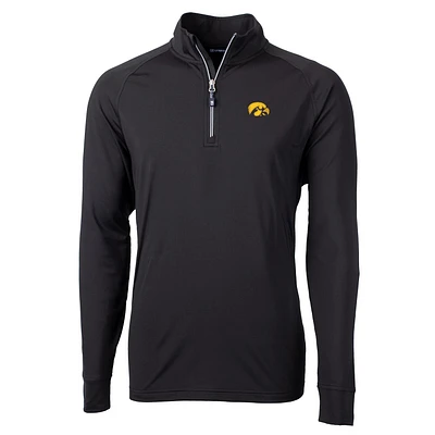 Men's Cutter & Buck Iowa Hawkeyes Adapt Eco Knit Quarter-Zip Pullover Jacket