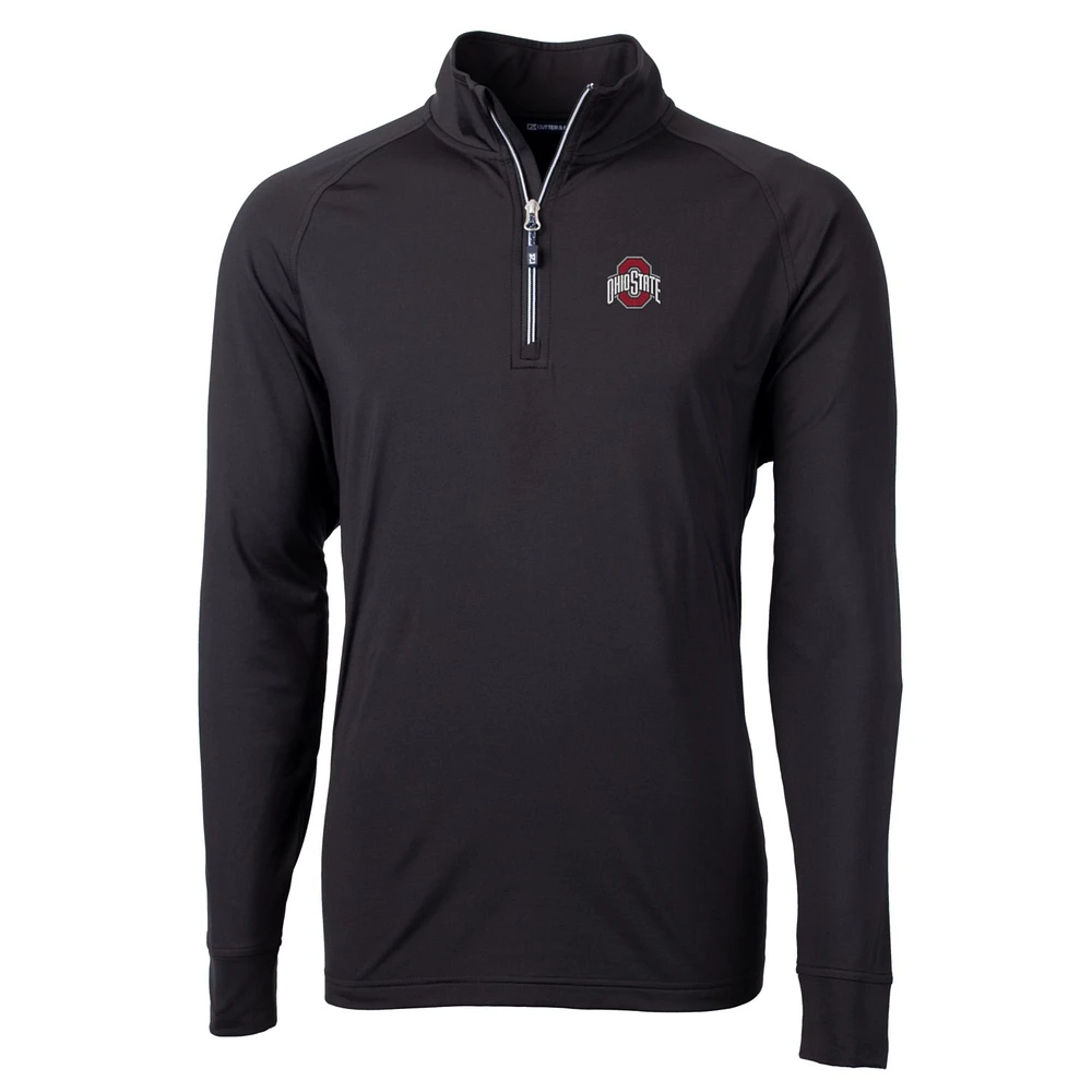 Men's Cutter & Buck Ohio State Buckeyes Adapt Eco Knit Quarter-Zip Pullover Jacket