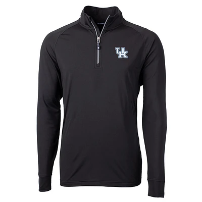 Men's Cutter & Buck Black Kentucky Wildcats Adapt Eco Knit Quarter-Zip Pullover Jacket