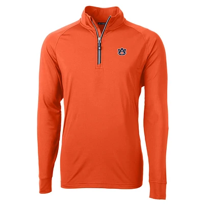 Men's Cutter & Buck Auburn Tigers Adapt Eco Knit Quarter-Zip Pullover Jacket